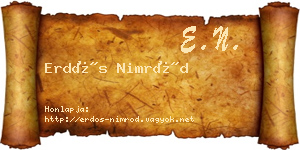 Erdős Nimród névjegykártya