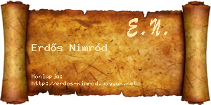 Erdős Nimród névjegykártya